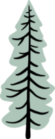 eenvoud pijnboom boom uit de vrije hand tekening vlak ontwerp. png