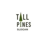 Tall Pine logo design template. Abstract tree icon Pine tree png