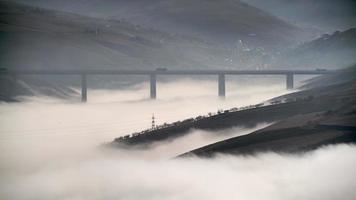 8K Highway Bridge in the Fog in the Valley video