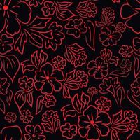 Seamless Red Flower Pattern vector