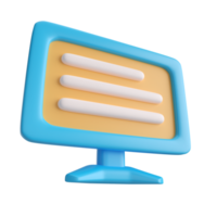 icono de ilustración 3d del monitor lcd png