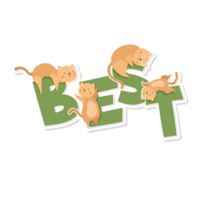 cat and word cartoon sticker png