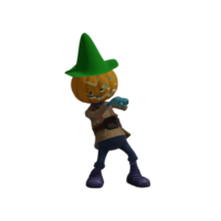 citrouille monstre pose halloween png