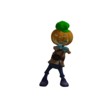 citrouille monstre pose halloween png