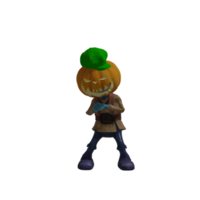 pose de monstruo de calabaza halloween png