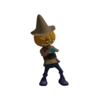 pose de monstruo de calabaza halloween png