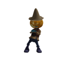 citrouille monstre pose halloween png