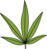 enkelhet cannabisblad frihandsritning platt design. png
