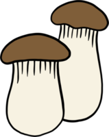 doodle croquis à main levée dessin de champignon trompette roi. png