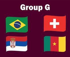 suiza brasil serbia y camerún bandera cinta grupo g diseño de símbolo fútbol final vector países equipos de fútbol ilustración