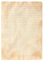 old parchment paper sheet vintage aged or texture isolated on white background photo