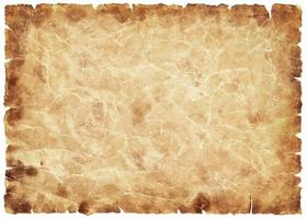 old parchment paper sheet vintage aged or texture isolated on white background photo