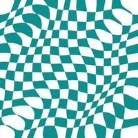 Warped Wavy Abstract Turquoise Checker Pattern vector