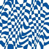 Blue Checkered Retro Wave Warp vector