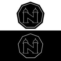 Letter N logo. Simple Elegance initial letter N type logo sign symbol icon. Suitable for company name with the initial letter P vector