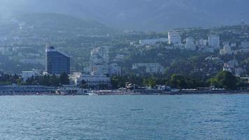 Yalta, Crimea. Seascape overlooking the city's coastline. photo