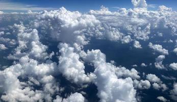 Natural background of blue sky with white clouds photo