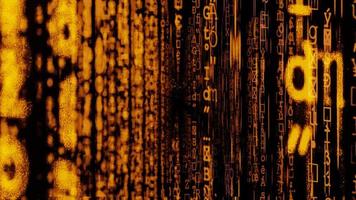 3D rendering abstract matrix with dark orange digital background photo