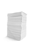 stack of papers isolated on a white background photo