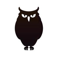 silhouette black owl bird vector