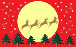 Background merry christmas card with deer. vector