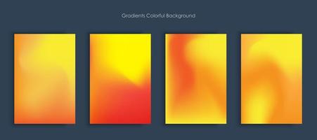 Blurred backgrounds set with modern abstract blurred light color gradient patterns. Smooth templates collection for brochures, posters, banners, flyers and cards vector