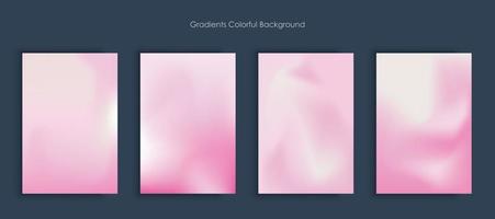 Blurred backgrounds set with modern abstract blurred light color gradient patterns. Smooth templates collection for brochures, posters, banners, flyers and cards vector