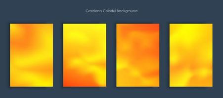 Blurred backgrounds set with modern abstract blurred light color gradient patterns. Smooth templates collection for brochures, posters, banners, flyers and cards vector