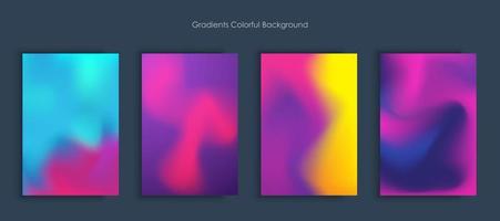 Blurred backgrounds set with modern abstract blurred light color gradient patterns. Smooth templates collection for brochures, posters, banners, flyers and cards vector