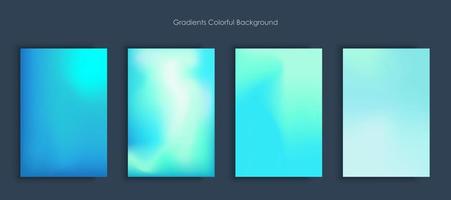 Blurred backgrounds set with modern abstract blurred light color gradient patterns. Smooth templates collection for brochures, posters, banners, flyers and cards vector