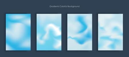 Blurred backgrounds set with modern abstract blurred light color gradient patterns. Smooth templates collection for brochures, posters, banners, flyers and cards vector