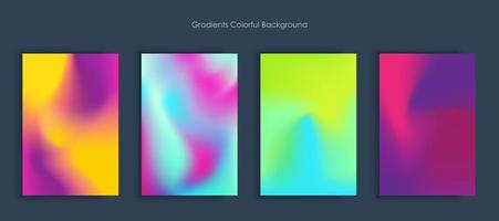 Blurred backgrounds set with modern abstract blurred light color gradient patterns. Smooth templates collection for brochures, posters, banners, flyers and cards vector