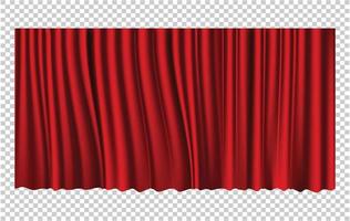 Red curtain vector with isolated background