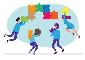 The concept of teamwork Collaboration of people who bring common ideas Templates for your designs vector graphics