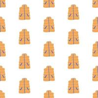 Seamless pattern with yellow quilted vests. vector illustration