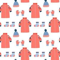 Seamless pattern with winter outerwear. vector illustration