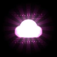 Abstract pink vector digital wireless technology background with cloud shape and sunbeam lights effect on dark backdrop for Hitech background