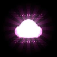 Abstract pink vector digital wireless technology background with cloud shape and sunbeam lights effect on dark backdrop for Hitech background