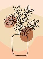 Simplicity flower freehand continuous line drawing flat design. vector