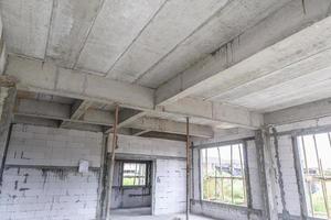 reinforced concrete slabs of residential house building under construction photo