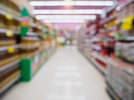 Supermarket with abstract defocused blur background photo