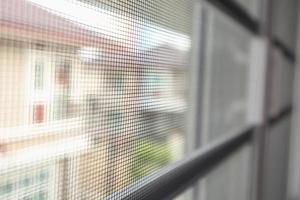 mosquito net wire screen on house window protection against insect photo