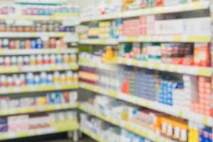 pharmacy drugstore shop interior blur background photo