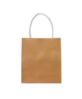 Brown paper shopping bag isolated on white background with clipping path photo