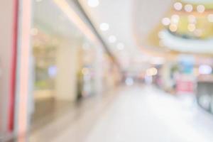 modern luxury shopping mall department store interior blur abstract defocused background with bokeh light photo