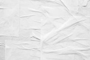 Blank white crumpled and creased paper poster texture photo