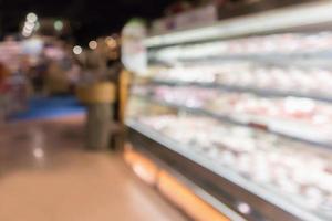 Abstract supermarket grocery store blurred defocused background with bokeh light photo