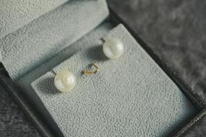 pearl earring in jewelry box photo