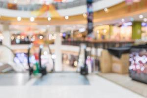 Abstract blur modern shopping mall interior defocused background photo