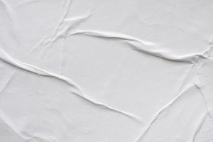 Blank white crumpled and creased paper poster texture background photo